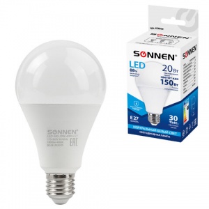 Лампа светодиодная Sonnen (20Вт, Е27, грушевидный) нейтральный белый, 5шт. (LED A80-20W-4000-E27)