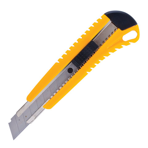Нож канцелярский 18мм Brauberg Standard, автофиксатор, 2 запасных лезвия (230918)