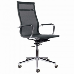 Кресло руководителя Brabix Premium Net EX-533, сетка черная, хром