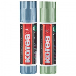 Клей-карандаш Kores Metallic Style, 20г, синий/зеленый корпус, 2шт., 12 уп.