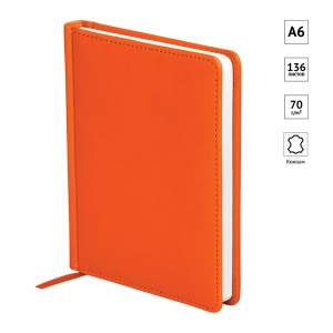 Ежедневник недатированный А6 OfficeSpace "Winner" (136 листов) обложка кожзам, оранжевая (En6_12733), 20шт.