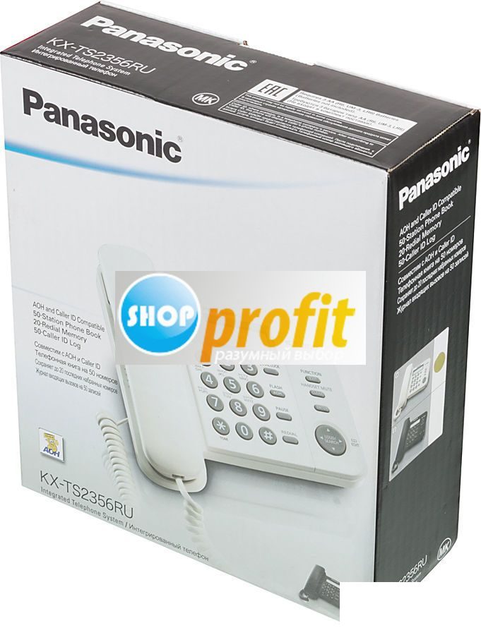 Проводной телефон Panasonic KX-TS2356RUW, белый (KX-TS2356RUW)