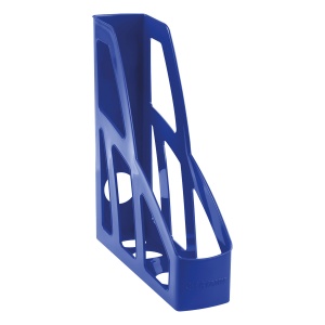 Лоток для бумаг вертикальный Стамм "Лидер", 75мм, синий (ЛТВ-30451)