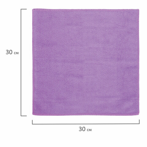 Салфетка хозяйственная Любаша &quot;Эконом Плюс&quot; (30х30см) микрофибра плотная, фиолетовая, 12 уп. (606305)
