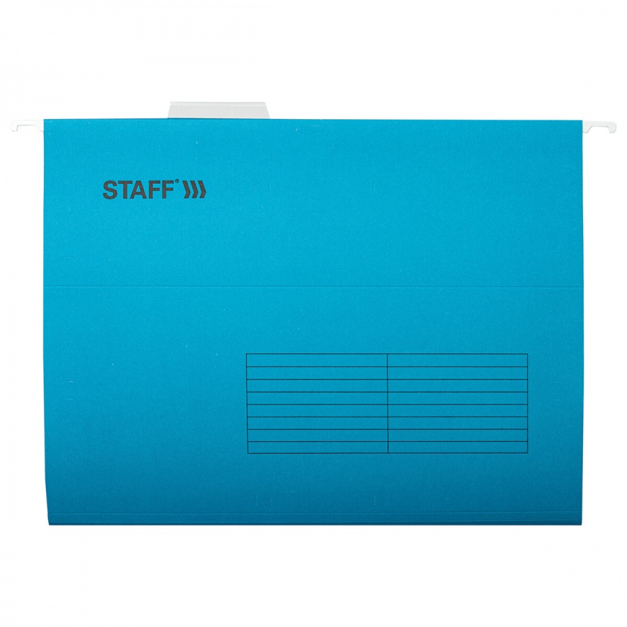 Подвесная папка А4 Staff (350х240мм, до 80 л., картон) синяя, 10шт. (270928)