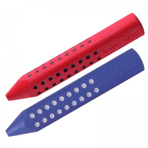 Ластик Faber-Castell Grip 2001 (трехгранный, 90x15x15мм) красный/синий, 1шт. (187101)