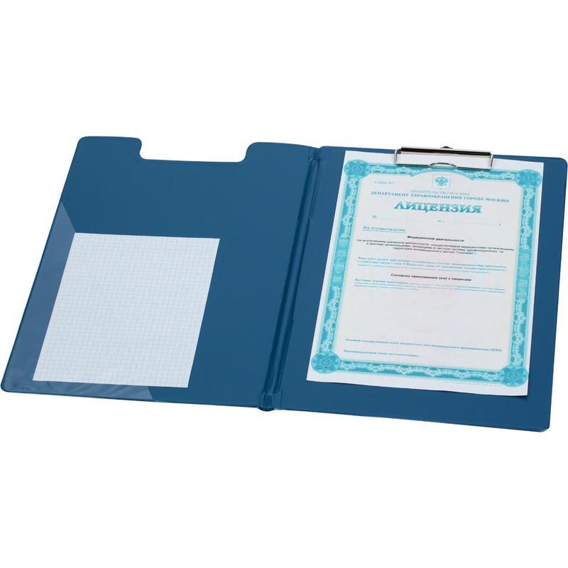 Папка-планшет с крышкой Attache Selection (А4, до 100 листов, картон/пвх) синий