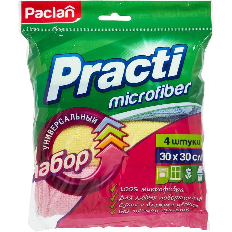 Салфетка хозяйственная Paclan Practi (30x30см) микрофибра, 4шт. (410260)