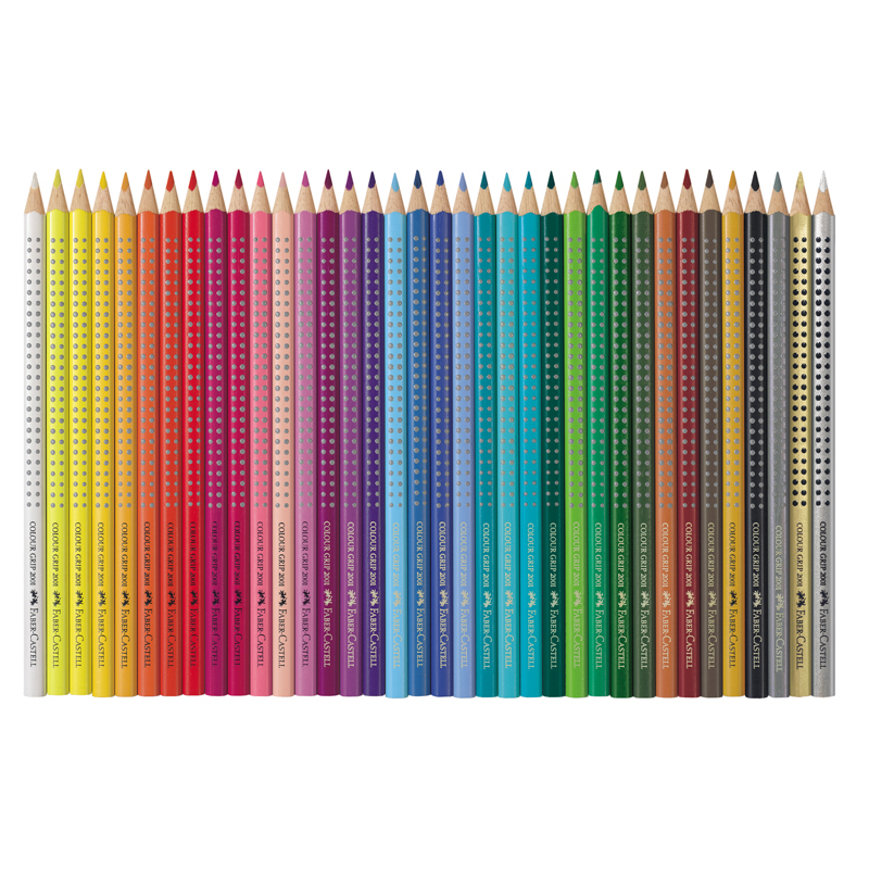 Карандаши цветные 36 цветов Faber-Castell Grip 2001 (d=3,8мм, 3гр) метал.коробка (112435)
