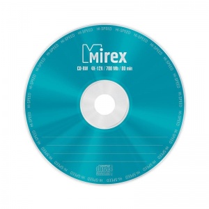 Оптический диск CD-RW Mirex 700Mb, 4-12x, cake box, 10шт. (UL121002A8L)