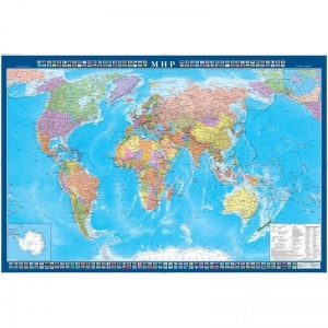 Настенная политическая карта мира (масштаб 1:34 млн)