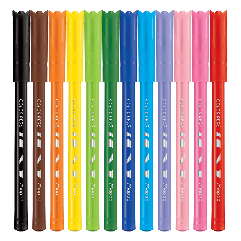 Набор фломастеров 12 цветов Maped Color'Peps Ocean (линия 2мм, смываемые) пвх-упаковка (845720), 12 уп.