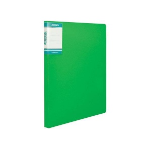 Папка-скоросшиватель с пружинным механизмом Stanger Hor Lines (А4, 0.7мм, до 120л., пластик) зеленая, 1шт.