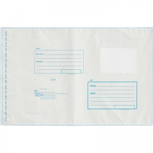 Пакет почтовый B4 Amerplast «Куда-Кому» (250x353, стрип) белый, 3-x слойный полиэтилен, 50шт.