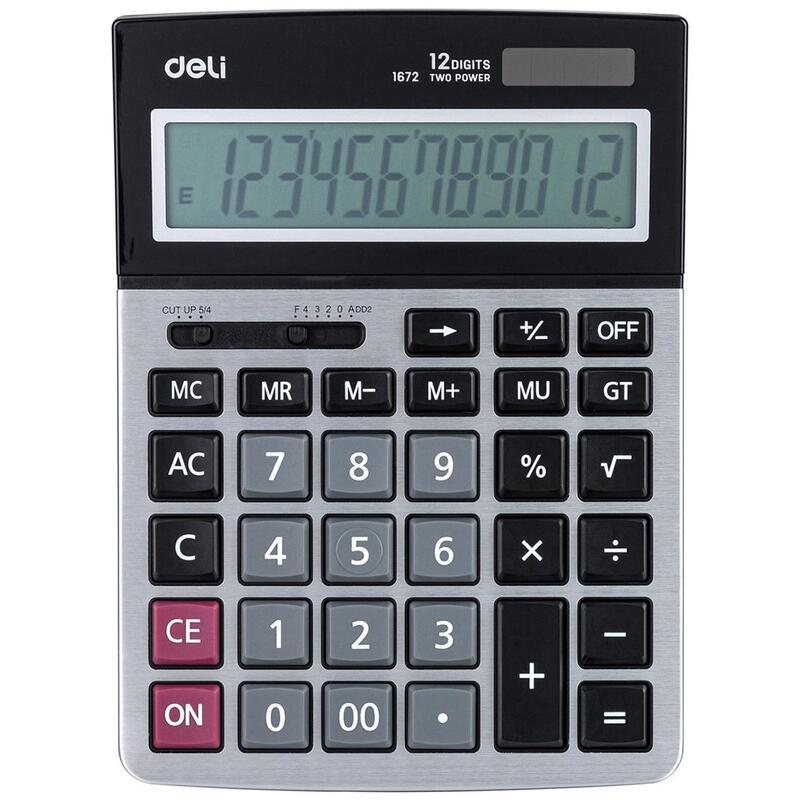 Калькулятор настольный Deli 1672 (12-разрядный) серебристый