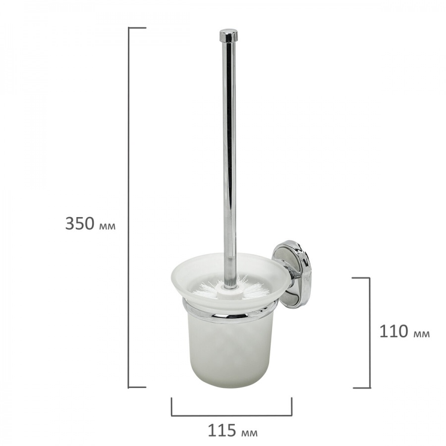 Ершик для туалета с подставкой Лайма, крепление к стене, стеклянная подставка (607425)