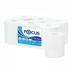Полотенца бумажные для держателя 1-слойные Focus Jumbo, рулонные, ЦВ, 6 рул/уп (5036889)