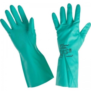 Перчатки защитные нитриловые Изумруд 8070, анатомические, размер 8 (M), зеленые, 1 пара