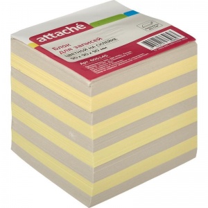Блок-кубик для записей Attache "Эконом", 90x90x90мм, разноцветный, на склейке, 18шт.