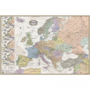 Настенная политическая карта Европы (масштаб 1:5.3 млн)