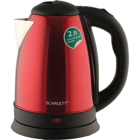 Чайник электрический Scarlett SC-EK21S76, 1800Вт, сталь, красный
