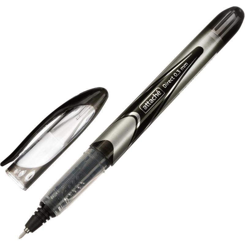 Ручка-роллер Attache Direct (0.3мм, черный цвет чернил, игольчатый наконечник), 12шт.