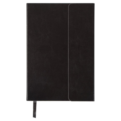 Ежедневник недатированный А5 Galant Black (160 листов) обложка кожзам, черная под гладкую кожу, магнитный клапан (126272)