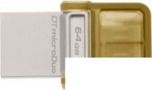Флэш-диск USB 64Gb Kingston DataTraveler microDuo, коричневый (DTDUO3/64Gb)