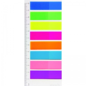 Клейкие закладки пластиковые Attache Selection, 8 цветов по 25л., 45х12мм