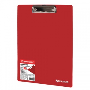 Доска-планшет Brauberg Contract (А4, до 50 листов, плотный пластик) красный (228681), 45шт.