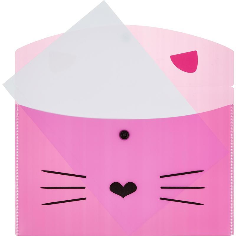 Папка-конверт на кнопке №1 School Kitty (А5, 180мкм, пластик) 2шт.