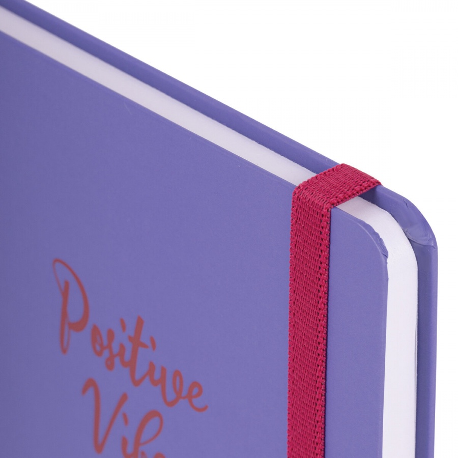 Ежедневник недатированный А5 Brauberg Positive Vibes (128 листов) обложка 7Бц, с резинкой (114555)