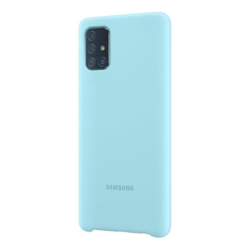 Чехол-накладка (клип-кейс) Samsung Silicone Cover для Samsung Galaxy A71, голубой (EF-PA715TLEGRU)