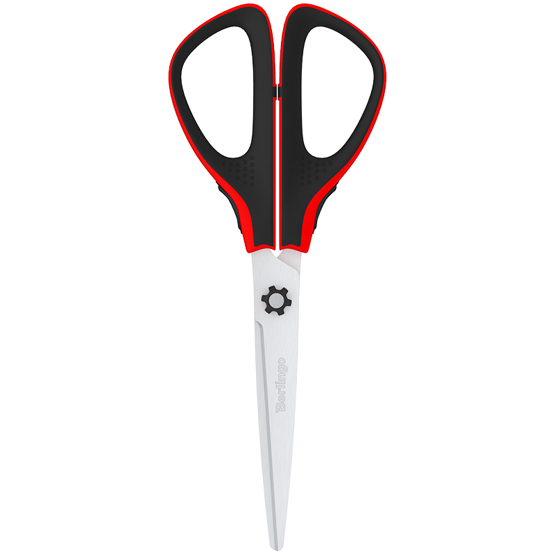 Ножницы Berlingo Easycut 300, 200мм, красные, мягкие вставки (DNn_20035_b), 12шт.