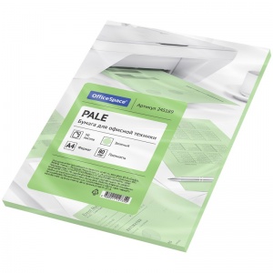 Бумага цветная А4 OfficeSpace пастель зеленая, 80 г/кв.м, 50 листов (245189)