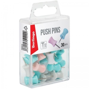 Кнопки силовые Berlingo, цветные, 30шт., пластиковая упак. (PN5010)