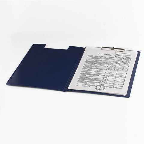 Папка-планшет с крышкой Brauberg Contract (А4, до 80 листов, пластик плотный) синий (223488), 30шт.