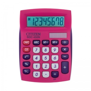 Калькулятор настольный Citizen SDC-450 (8-разрядный) розовый (SDC-450NPKCFS)