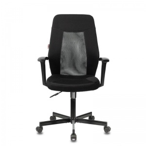 Кресло офисное Easy Chair 225 PTW, ткань/сетка черная, пластик черный