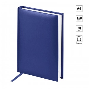 Ежедневник недатированный А6 OfficeSpace "Ariane" (160 листов) обложка балакрон, синяя (En6_12447)