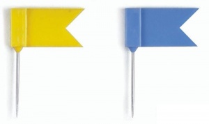 Кнопки силовые для пробковых досок Durable «Флажки» (25мм, пластик) цветные, 25шт. (1929-00)