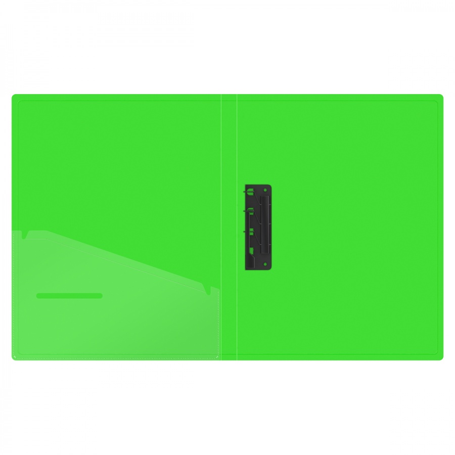 Папка с зажимом Berlingo Neon (А4, 17мм, 1000мкм, D-кольца), зеленый неон (FSc_A4392)