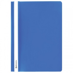 Папка-скоросшиватель Brauberg (А4, 180мкм, до 100л., пластик) голубая (220386)