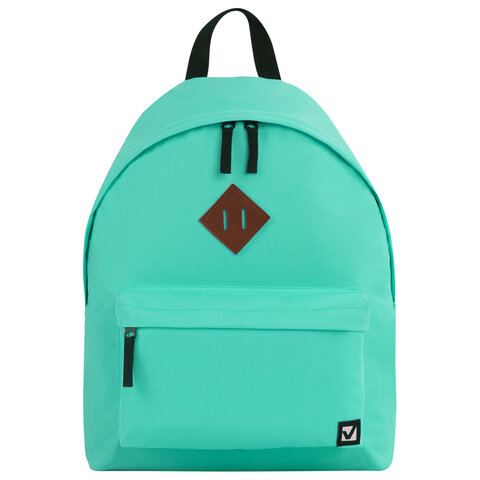 Рюкзак школьный Brauberg универсальный, сити-формат, один тон, бирюзовый, 41х32х14см