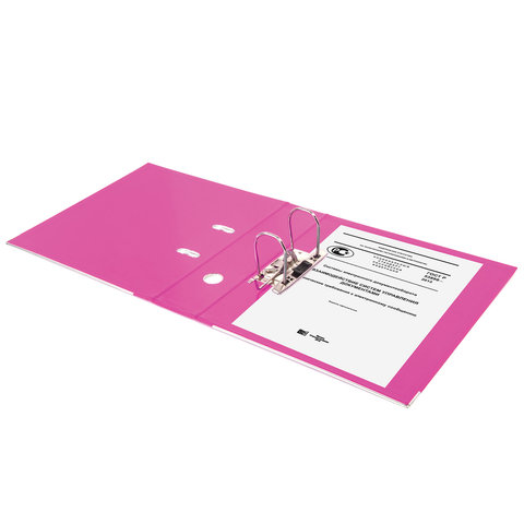 Папка с арочным механизмом Brauberg Extra (75мм, А4, двусторонний пластик) розовая (228575)