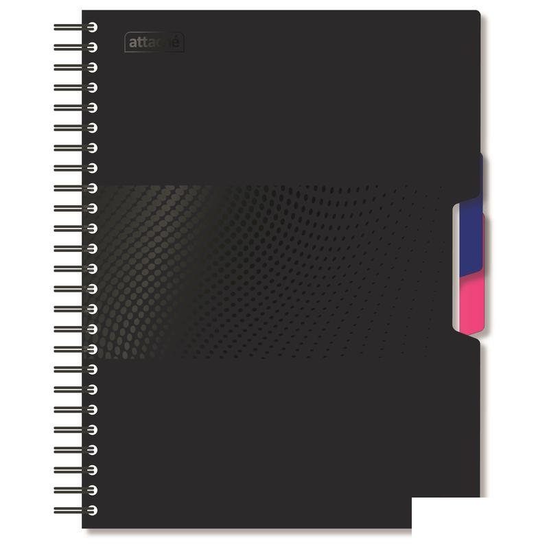 Бизнес-тетрадь А5 Attache Digital, 140 листов, клетка, на спирали, черная (170x205мм)