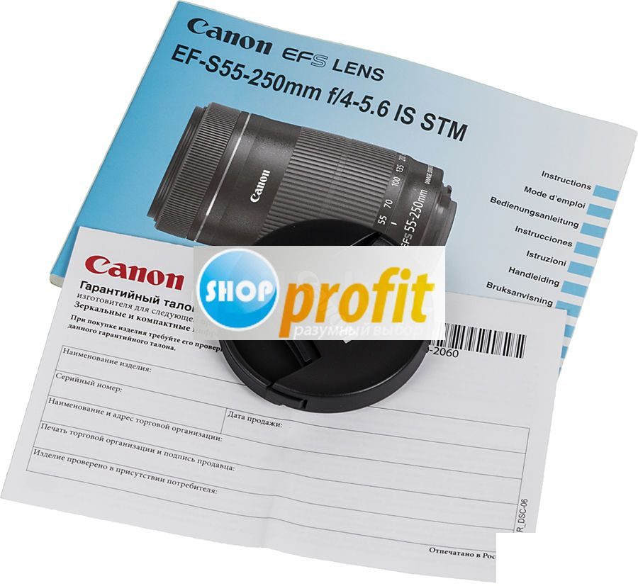 Объектив Canon EF-S 55-250mm f/4-5.6 IS STM, байонет Canon, черный (8546B005)
