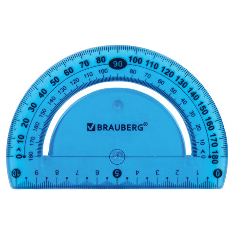 Набор чертежный средний Brauberg Flex (линейка 20см, треугольник, транспортир), 24 уп.
