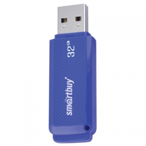 Флэш-диск USB 32Gb SmartBuy Dock, USB2.0, синий (SB32GbDK-B), 180шт.