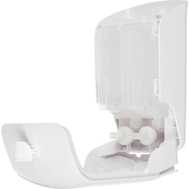 Диспенсер для жидкого мыла/геля/шампуня Luscan Professional Etalon, 2 камеры по 550мл, пластик белый